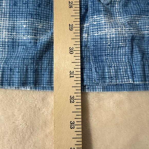 Columbia PFG Shirt Mens XXL Trollers Best Short Sleeve Vented Fishing Plaid Blue - Picture 13 of 13